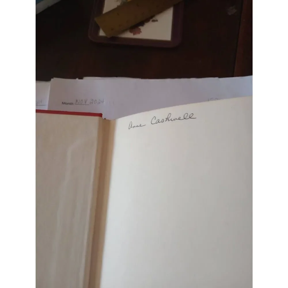 Vintage red book for reading, for decor, arts crafts 